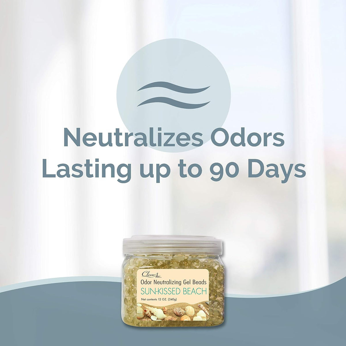 Clear Air Odor Eliminator Gel Beads - 12 oz, Pack of 2 - Air Freshener Made with Essential Oils