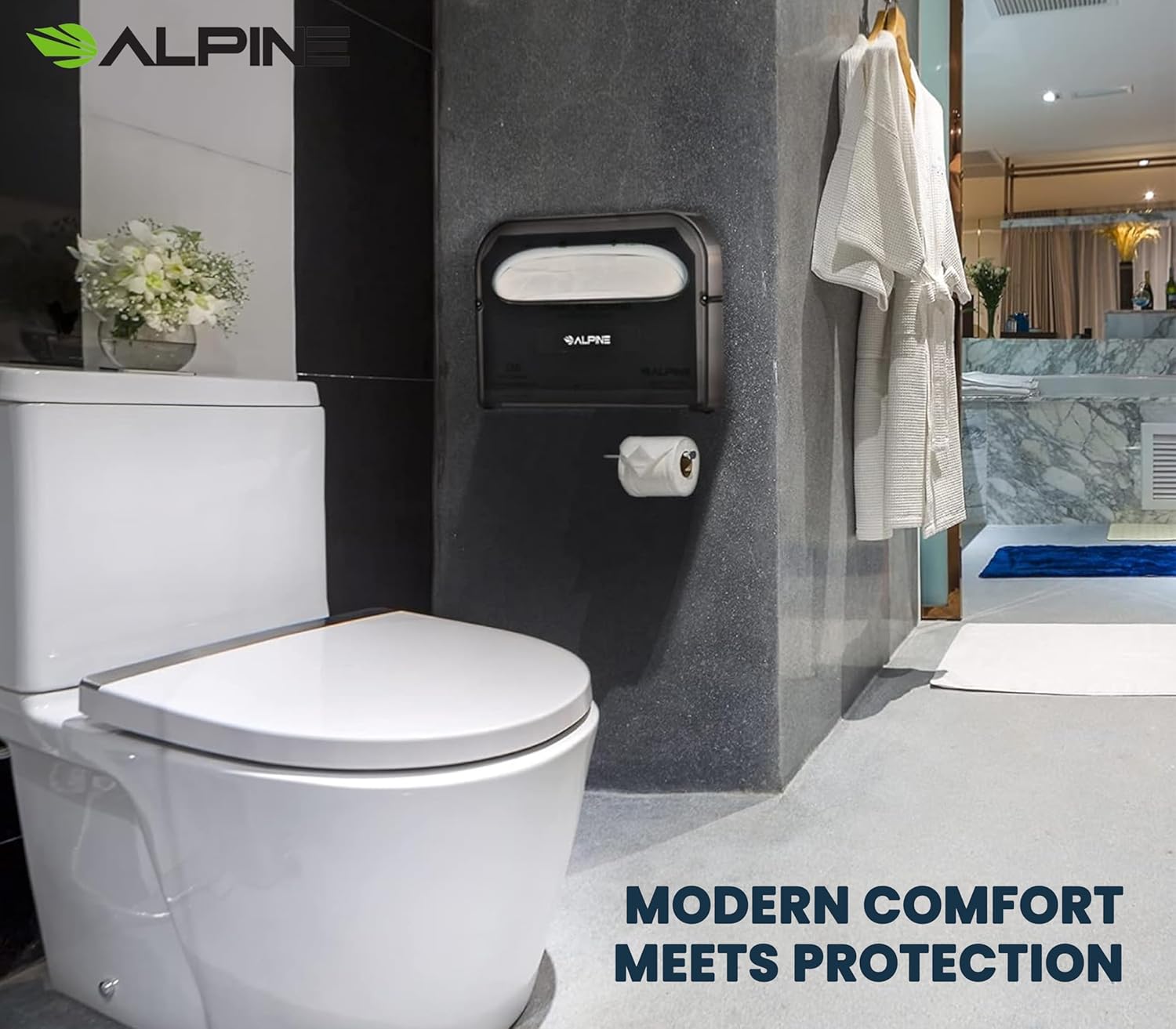 Alpine Toilet Seat Cover Dispenser - 2 Pack Wall Mount Disposable Toilet Seat Cover Holder for