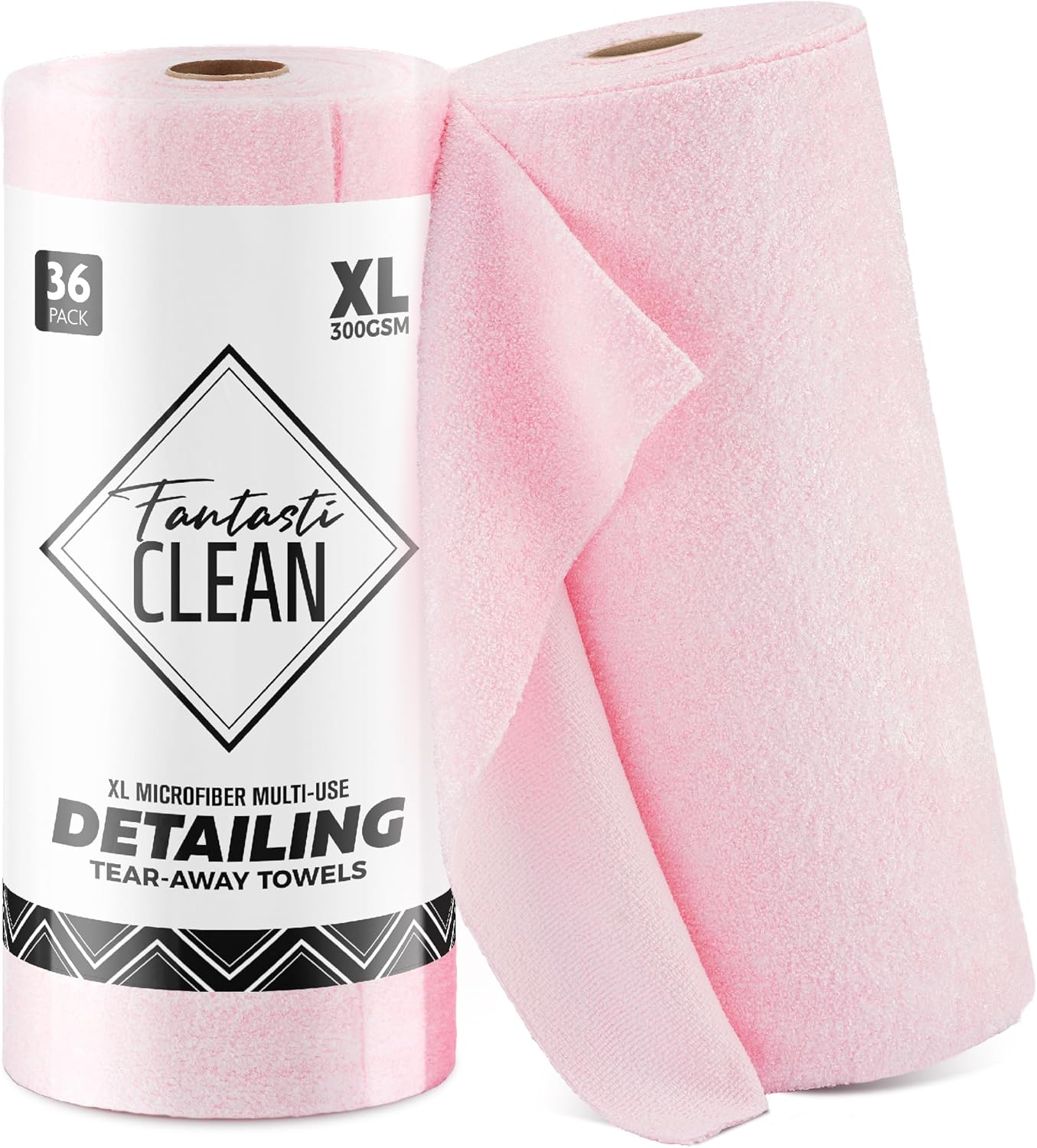 Fantasticlean XL Tear-Away Microfiber Cleaning Cloth Roll, 16'' by 16''- 36 Sheets, Thick & Large