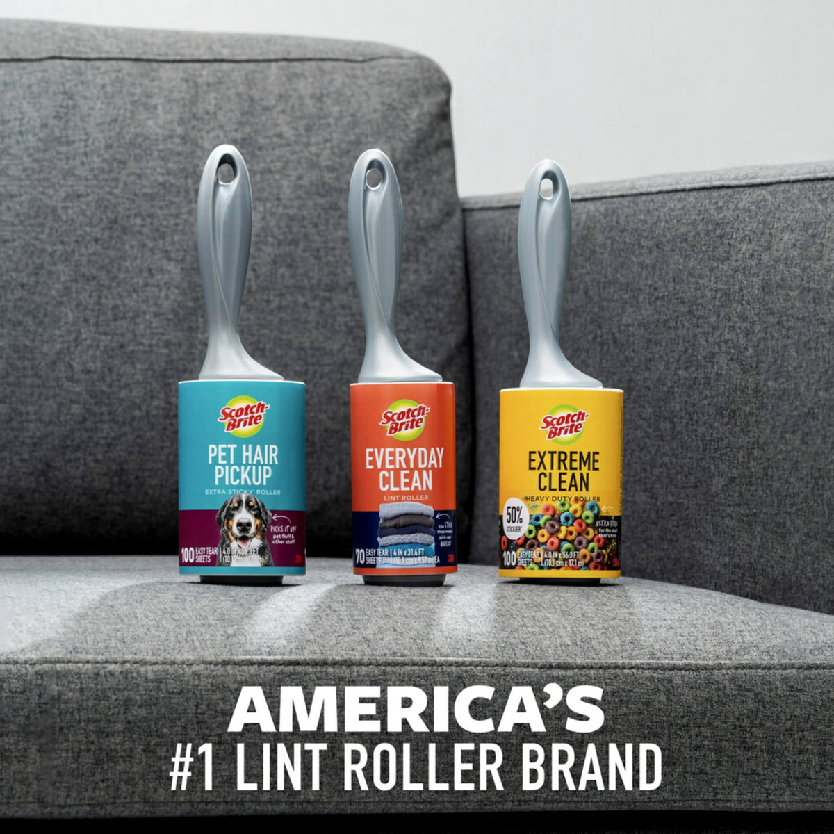 Scotch-Brite Pet Hair Pickup Extra Sticky Lint Roller Refills, Refills Only, 50% Stickier, 4 in x