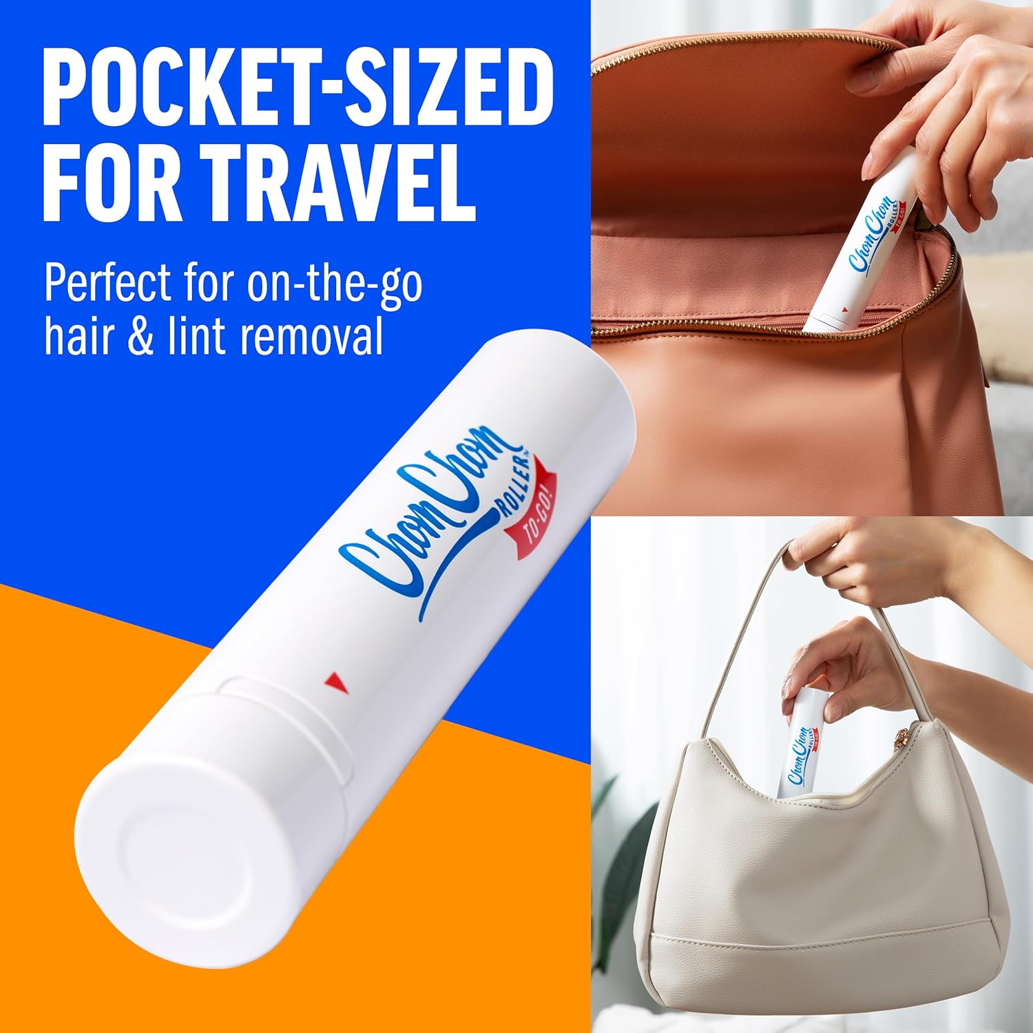 ChomChom Roller for Pet Hair - Reusable Lint Roller Pet Hair Removal Tool for Clothes, Couches