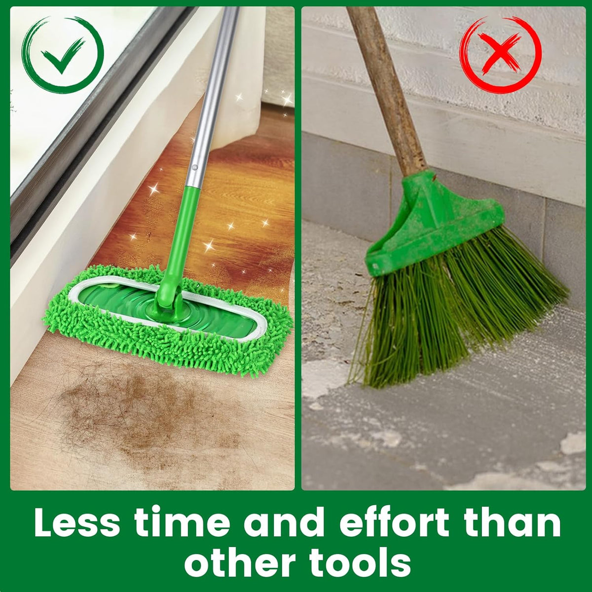 15Pcs Reusable Microfiber Mop Pads Compatible with Sweeper Mop, Replacement Wet Mopping pad Refills