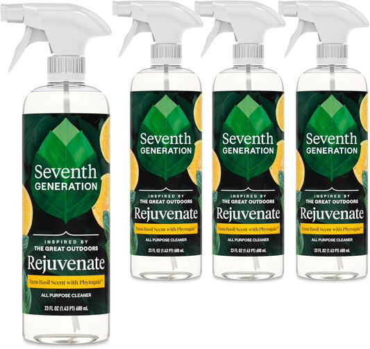 Seventh Generation All Purpose Cleaner Rejuvenating Yuzu Basil, For All Surfaces, 23 fl oz, Pack of