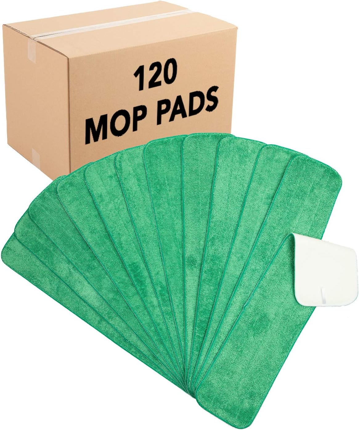 Arkwright Spray Mop Replacement Pads - (Case of 120) Bulk Microfiber Flat Dry and Wet Refill Mop