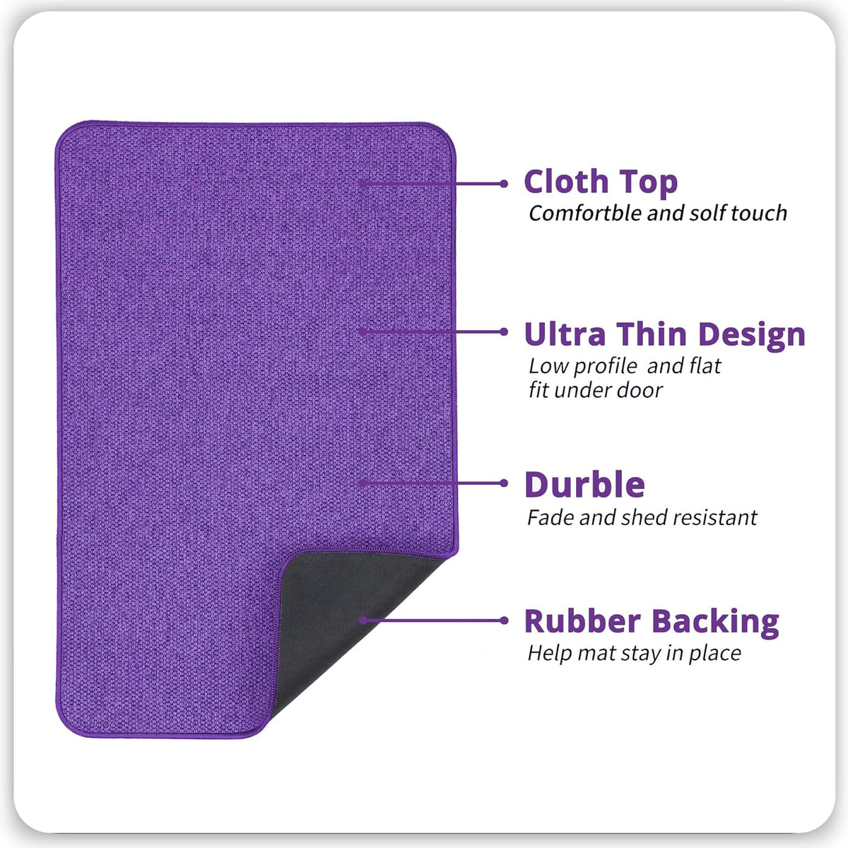 Bath Mat,Ultra Thin Bathroom Rugs,Rubber Bath Mats for Bathroom,No Slip Bath Rugs,Quick Dry,Machine
