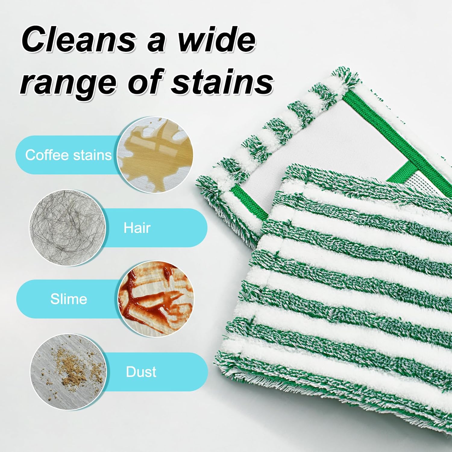 Microfiber Mop Pad Refills Compatible with Libman Wet & Dry Microfiber Mop,Reusable Mop Head