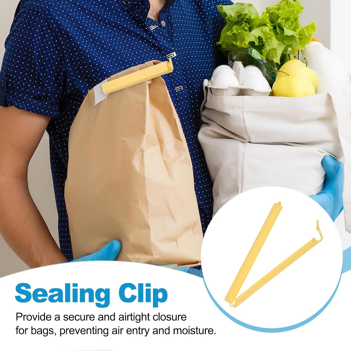 PATIKIL Sealing Clips 4.3 Inch, 10 Pack Reusable Plastic Bag Clip Clamp Sealer for Food Storage