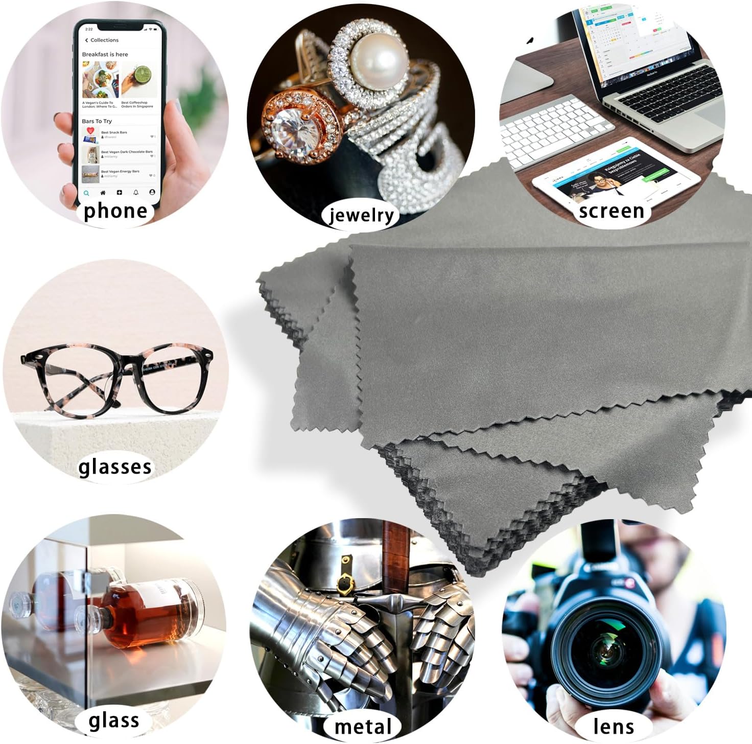 Microfiber Cleaning Cloths (30 Pack), 6x7 Inch – Soft Lens & Glasses Cleaning Cloth for Eyeglasses