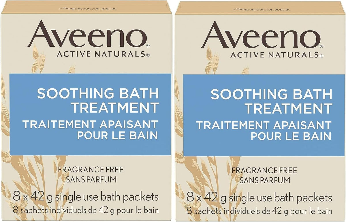 Aveeno Fragrance Free Soothing Bath Treatment, 100% Natural Colloidal Oatmeal, Sensitive Skin Bath
