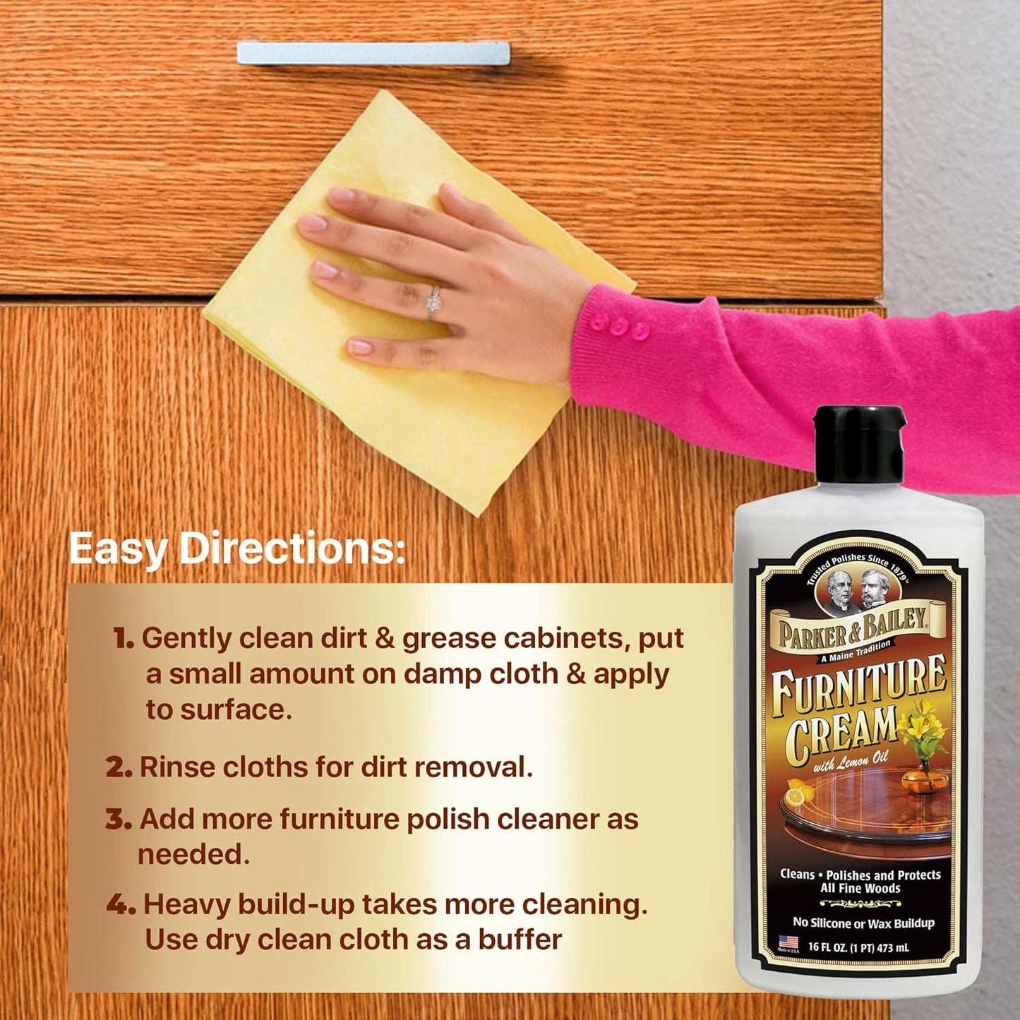 PARKER & BAILEY FURNITURE CREAM - Multisurface Wood Cleaner And Polish Furniture Quick Shine