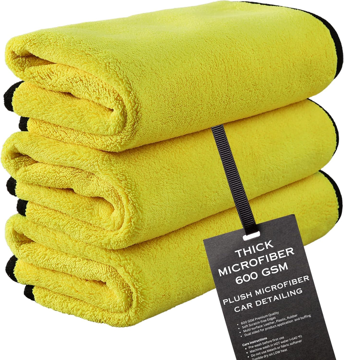 The Pro Stuff® Microfiber Towels for Cars, 600 GSM, Super Soft Drying Towels for Cars, Dual-Sided