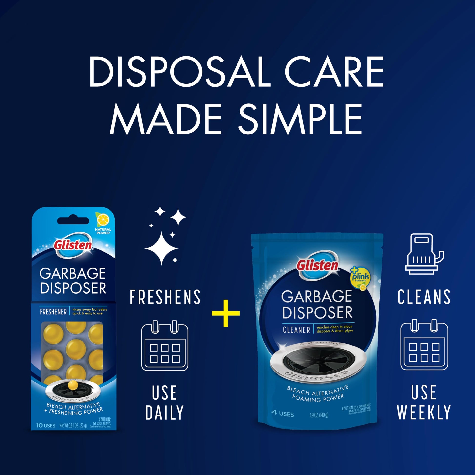 Glisten Garbage Disposer Cleaner, Lemon Scent, 4 Packets – view 7