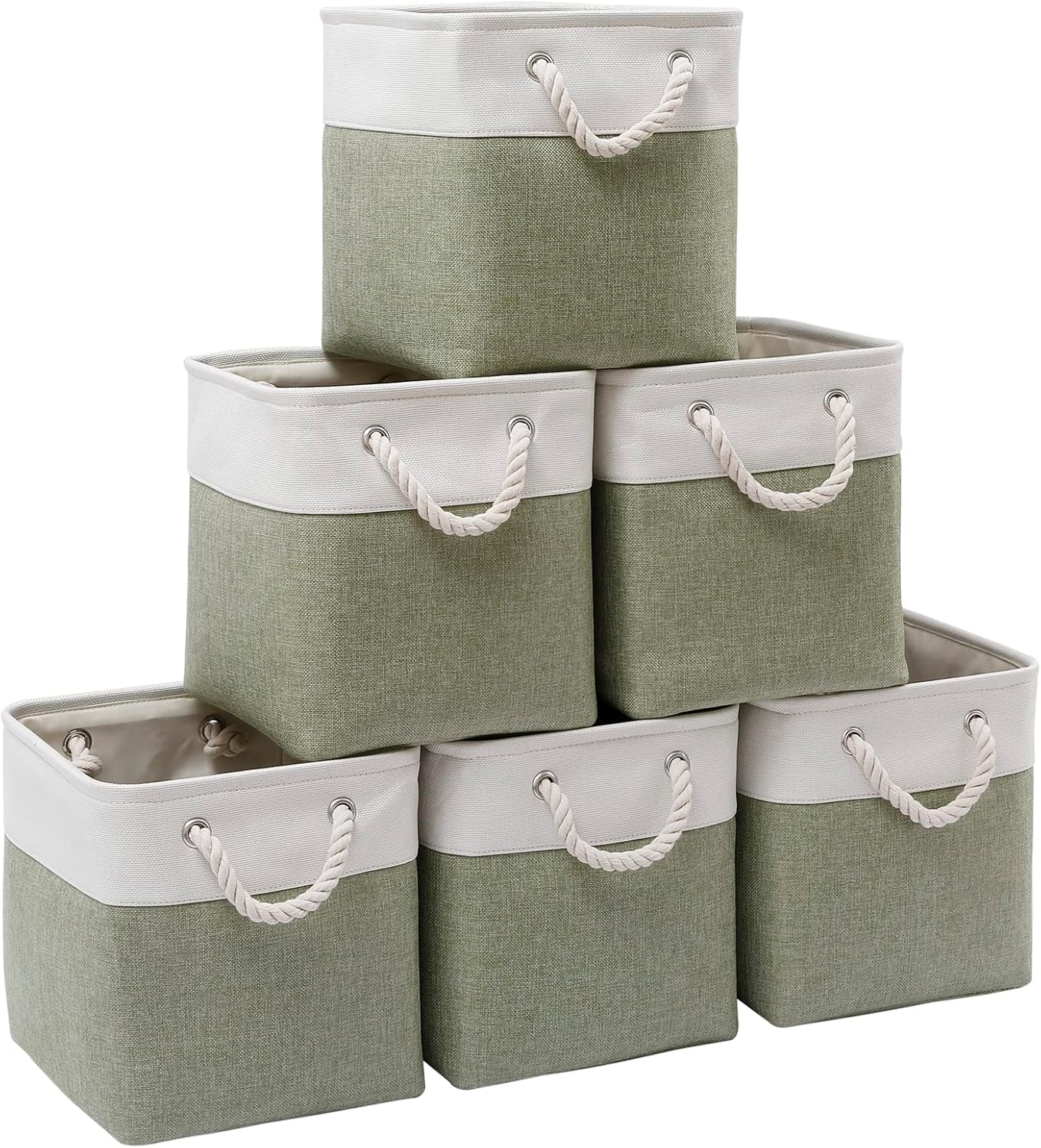 Cube Storage Bins, Collapsible Fabric Storage Cubes Bins, 11 Inch Cube Storage Bins with Handles