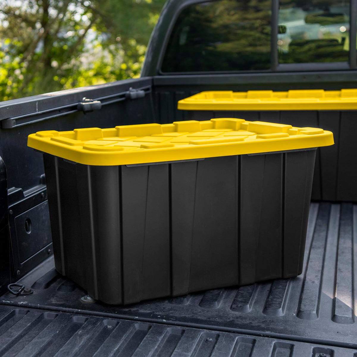 Sterilite Industrial Storage Tote with Lids for Garage, 27 Gallon, 12-Pack