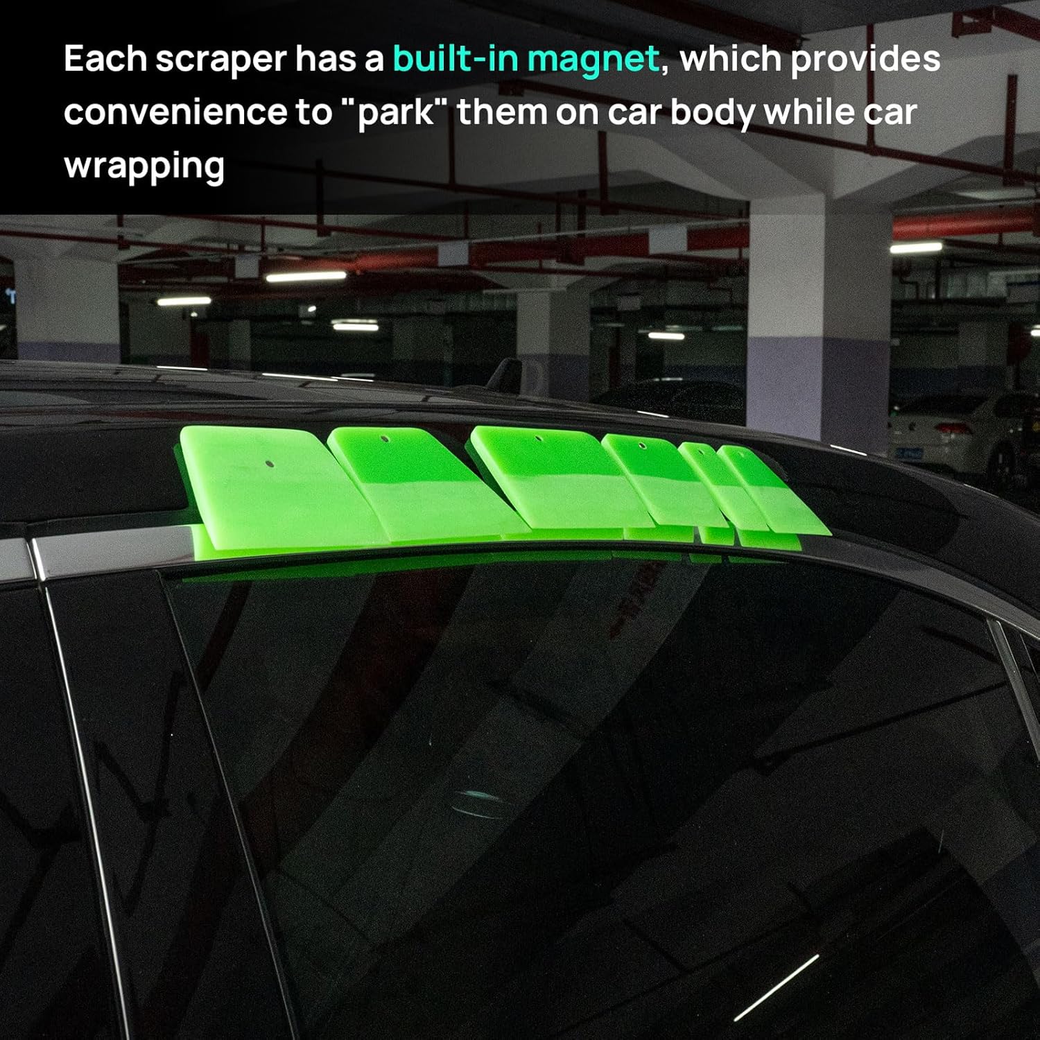NEWISHTOOL 6 Pcs Magnetic PPF Squeegee Window Tint Tools Auto Car Paint Protection Film Install