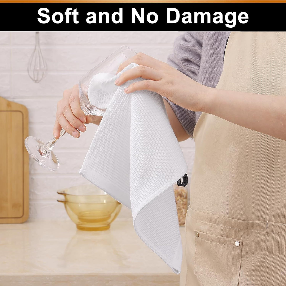 Homaxy 100% Cotton Waffle Weave Dish Cloths - 12 Pack Soft and Absorbent Dish Towels - 12 x 12