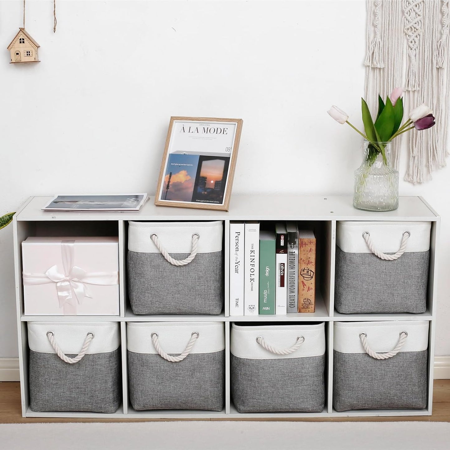 13 x 13 Inch Storage Cubes,6 Pack Cube Storage Bins for Shelves，Fabric Collapsible Storage Bins