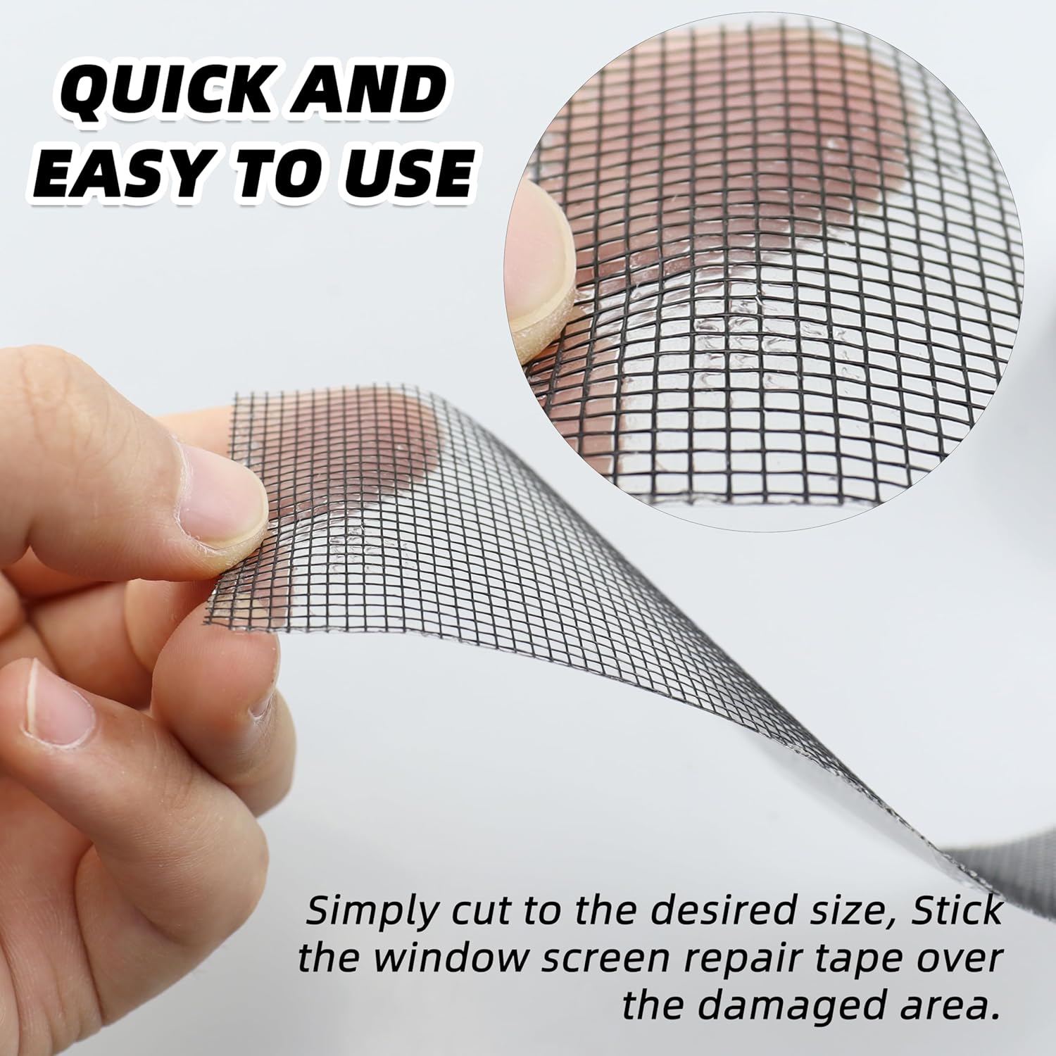 2IN Wide (16.4Ft/5.46Yd/Roll) Window Screen Repair Tape for Windows or Doors, 3-Layer Design