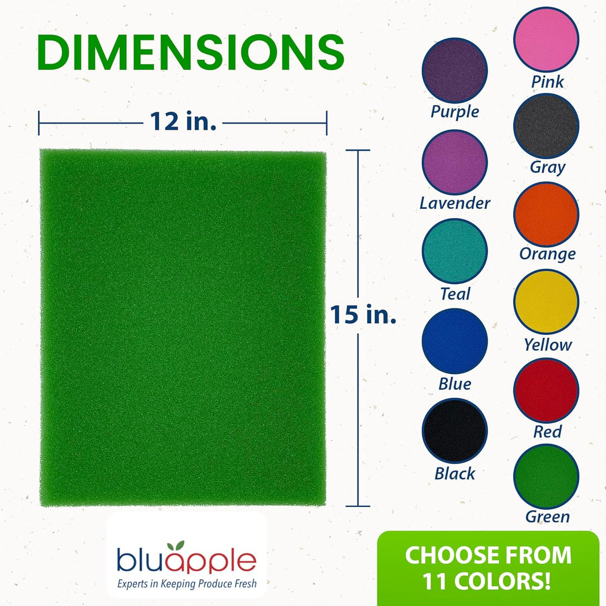 Bluapple FreshMats - Refrigerator Bin Liners, Fridge Drawer Mats - Keeps Produce Fresh Longer