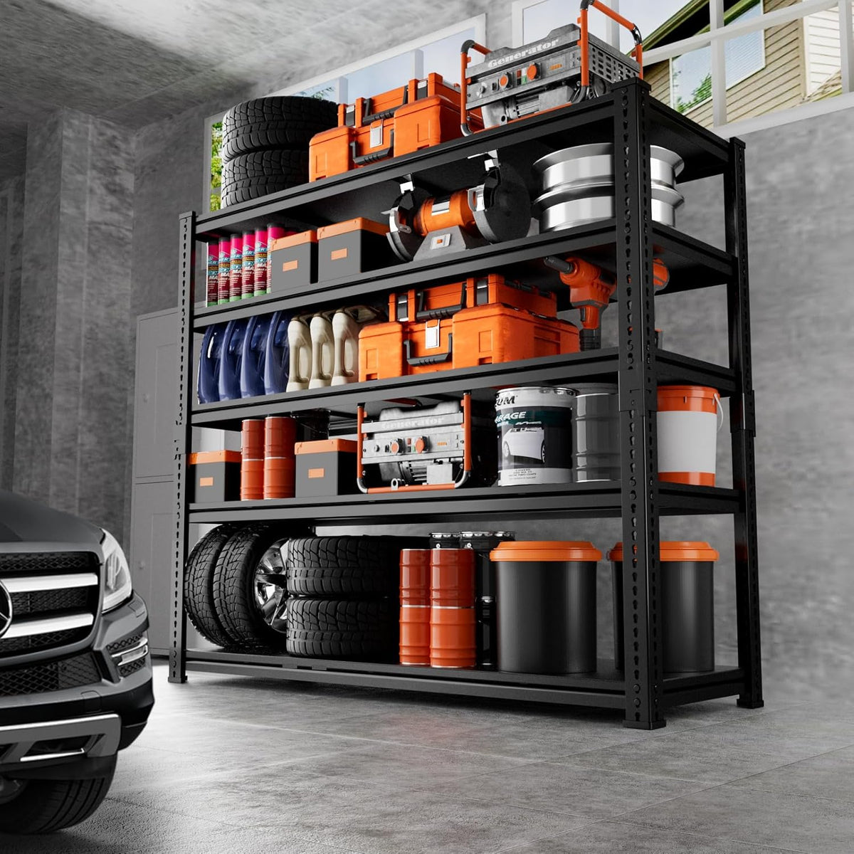 Storage Shelves Heavy Duty 2 PCS,48"L x 18"W x 72"H Garage Storage Shelves Unit Loads 3700LBS