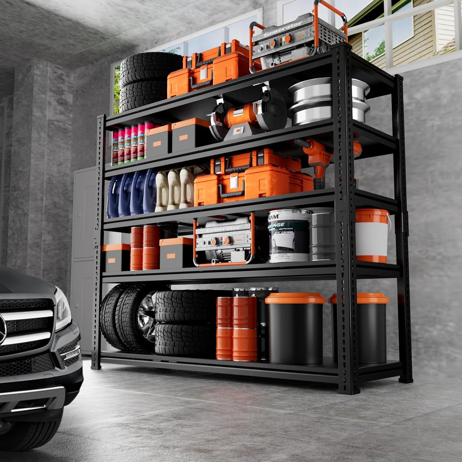 Storage Shelves Heavy Duty 3 PCS, 48"L x 18"W x 72"H Garage Storage Shelves Unit Loads 3700LBS