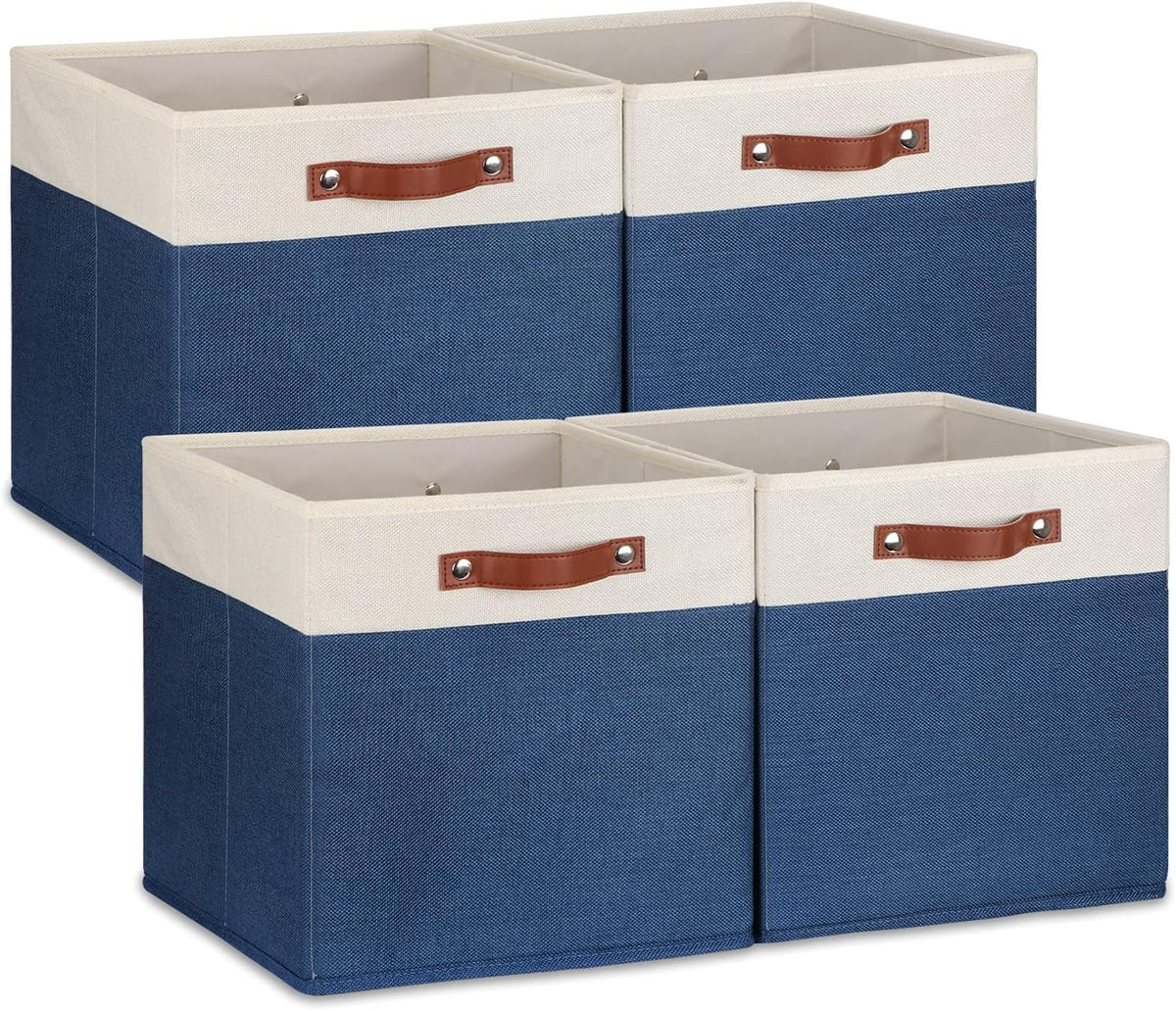 Temary Fabric Storage Bins for Cube Organizer 4 Pack Cube Storage Bins 13 Storage Cubes for Shelves