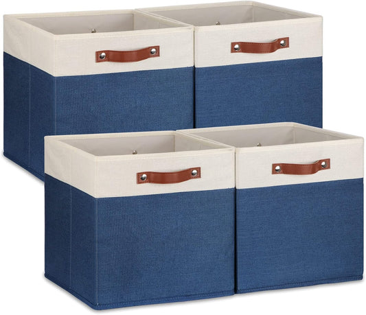Temary Fabric Storage Bins for Cube Organizer 4 Pack Cube Storage Bins 13 Storage Cubes for Shelves