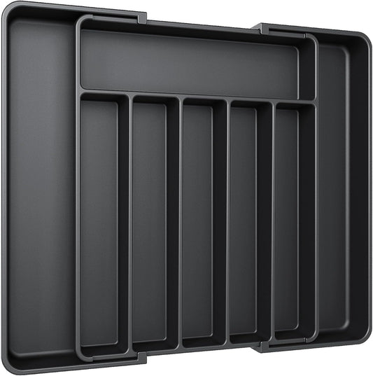 Aujen Silverware Organizer - Expandable Kitchen Drawer Organizer, Adjustable Utensil Organizer