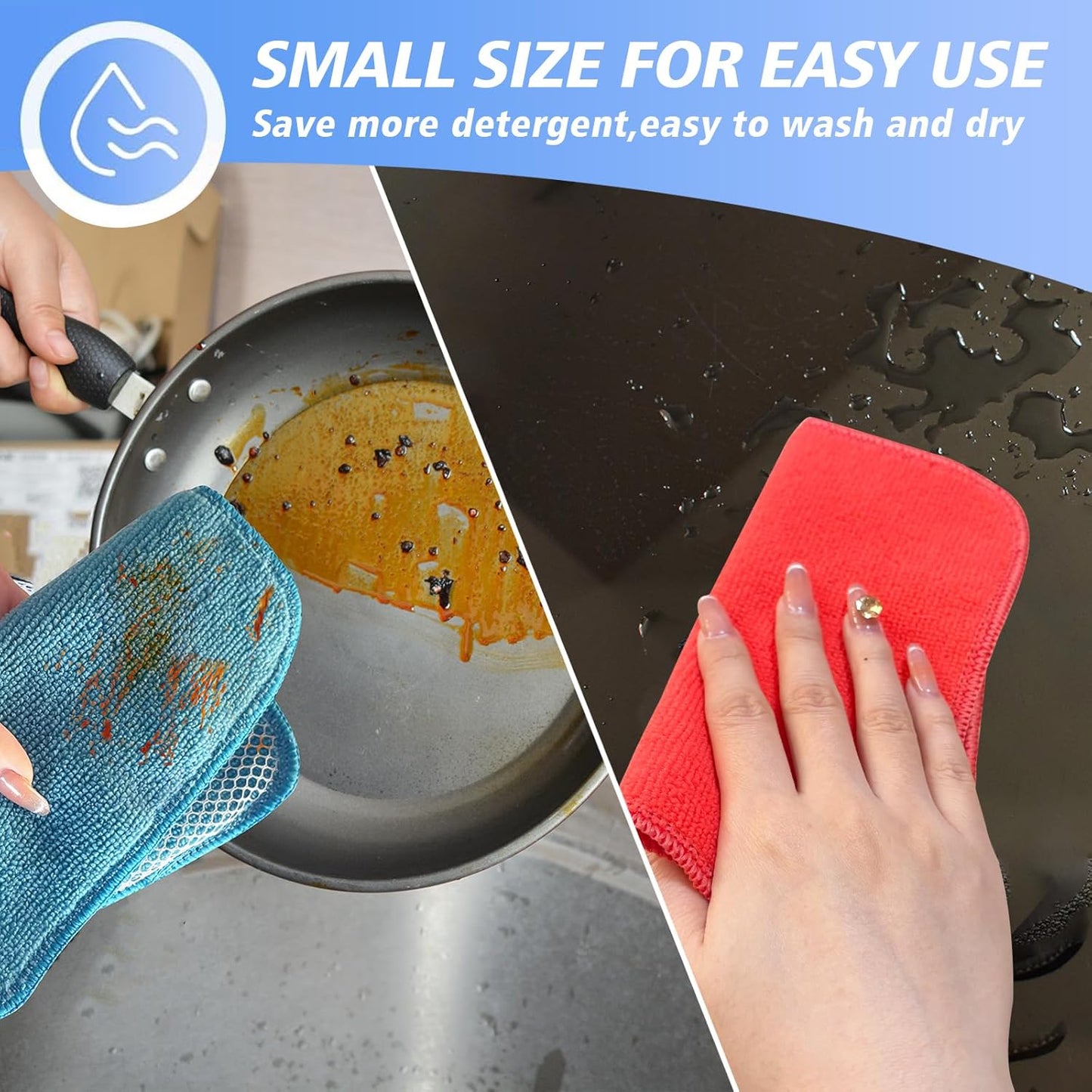 KinHwa Kitchen Washcloths for Dishes Absorbent Microfiber Dish Cloths Quick Dry Dish Rags with Poly