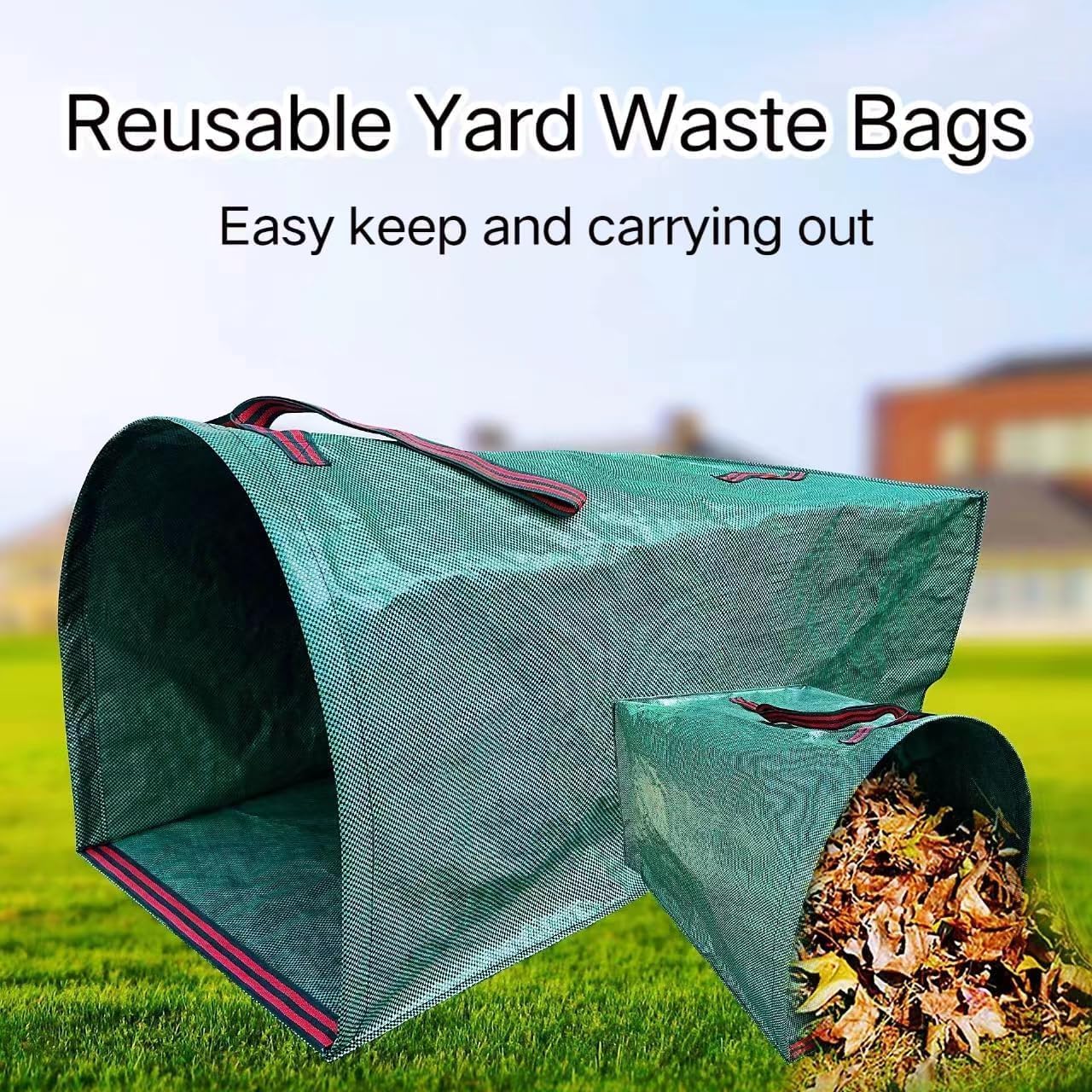 72 Gallon Yard Lawn Garden Bags, Large Standable Leaf Bags, Outdoor Garbage Can - Collapsible Trash