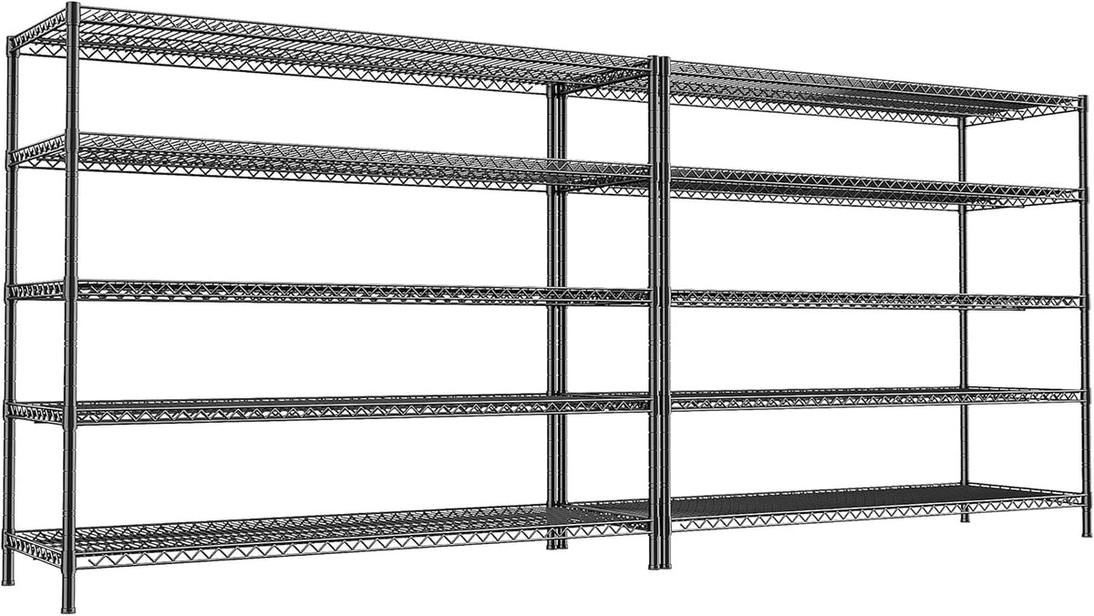REIBII 55.5" W Storage Shelves 3200LBS Wire Shelving Unit 5 Tier Metal Shelving Garage Shelving