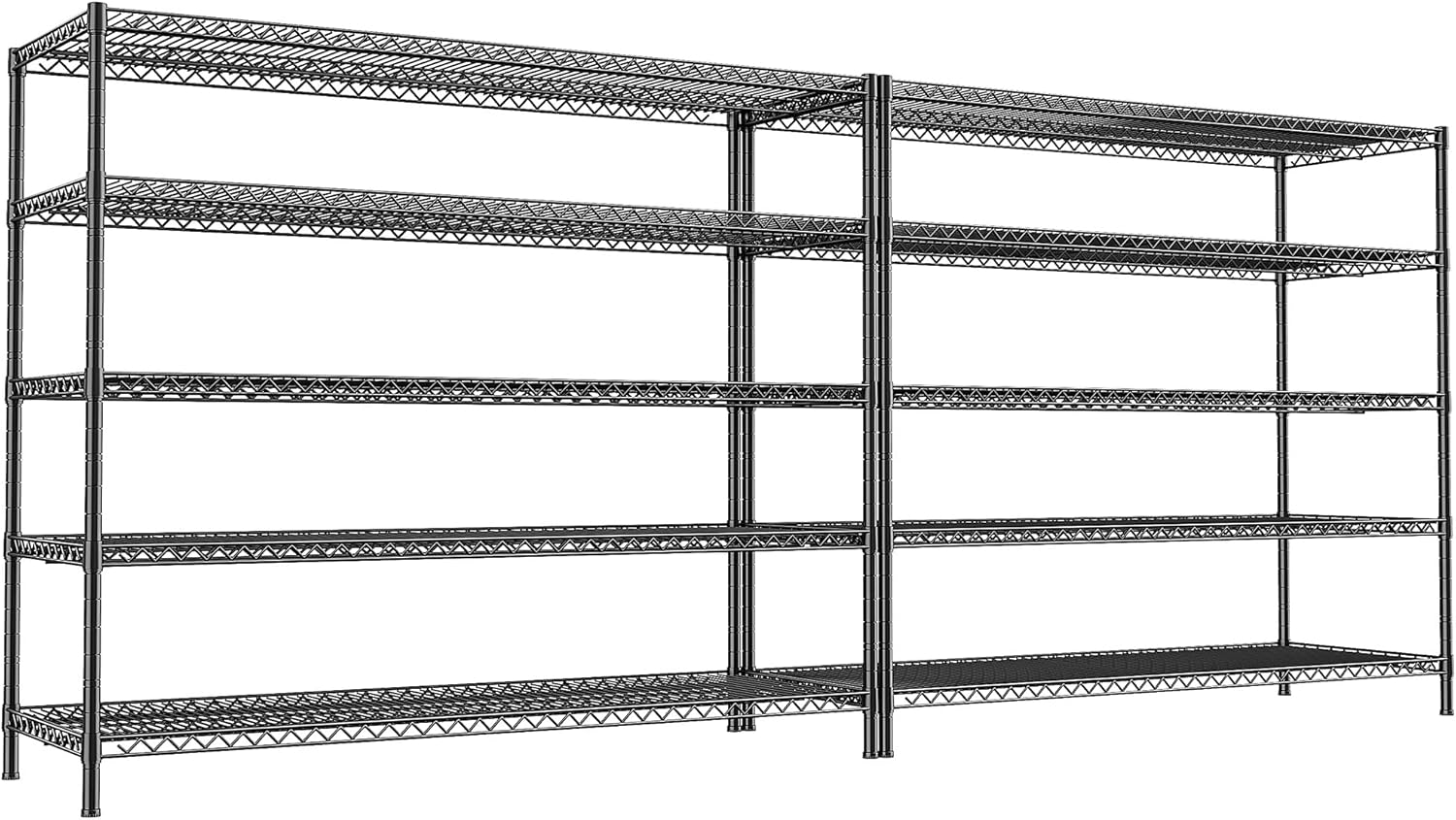 REIBII 55.5" W Storage Shelves 3200LBS Wire Shelving Unit 5 Tier Metal Shelving Garage Shelving