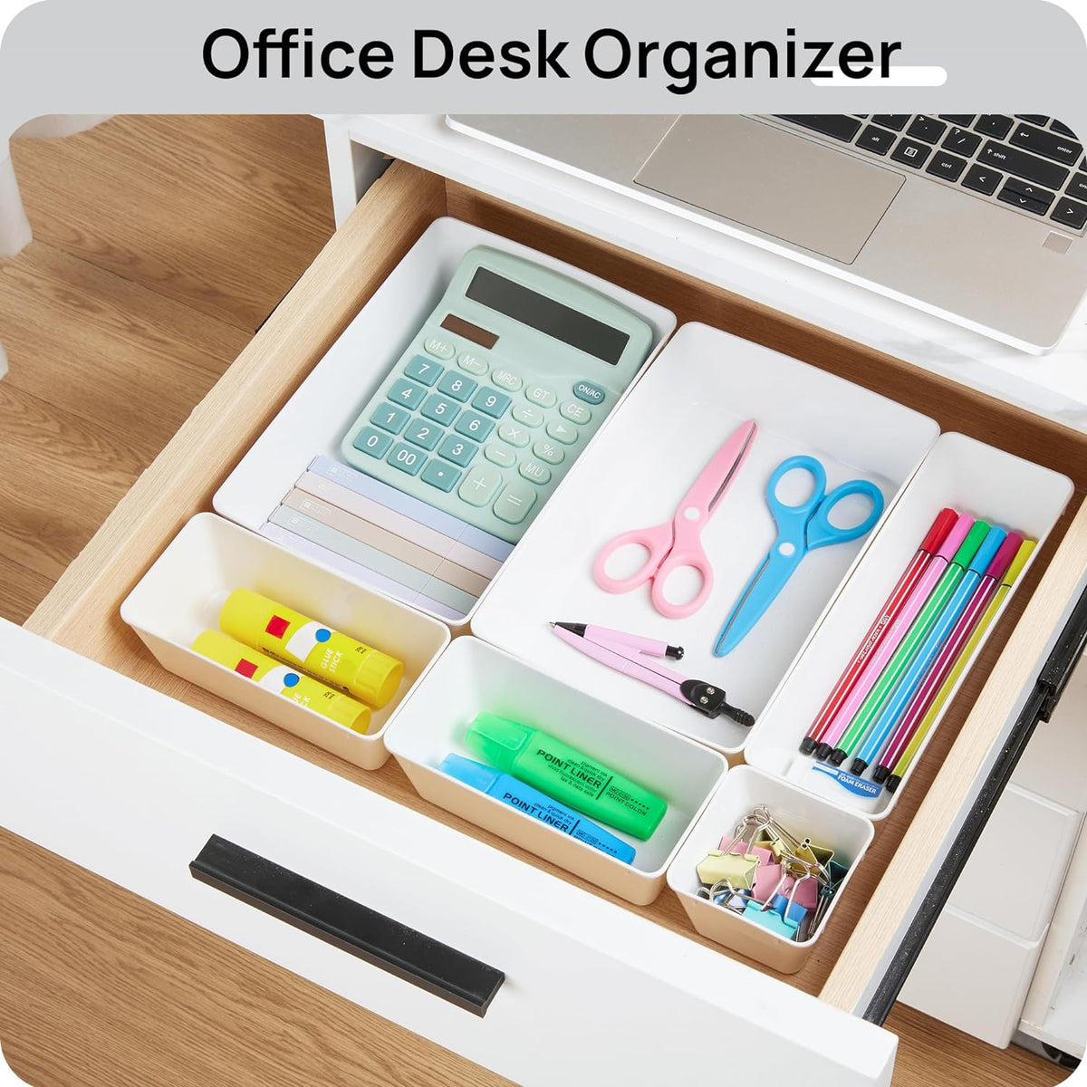 Vtopmart 44 PCS Plastic Drawer Organizers Set, 4-Size Versatile Bathroom and Vanity Organizer