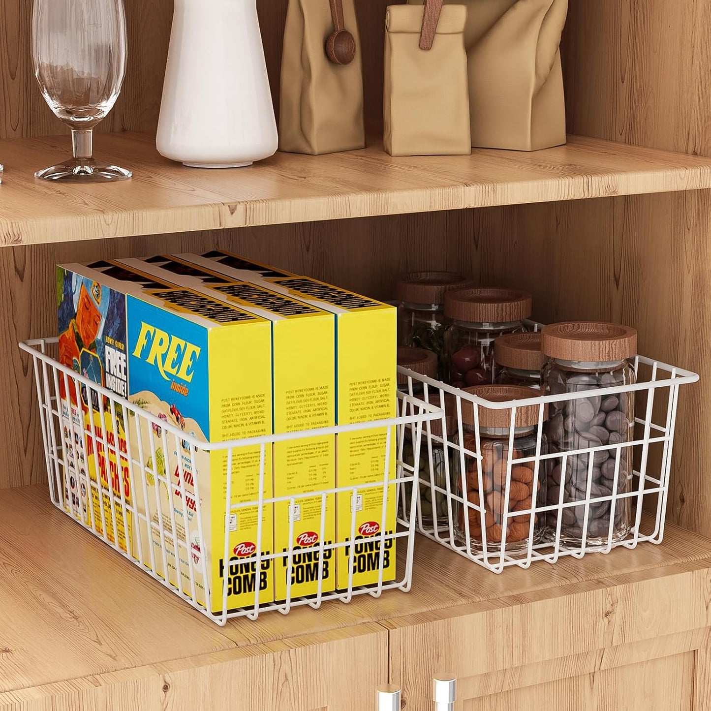 Orgneas Freezer Organizer Bins, Freezer Baskets for Chest Freezer and Upright Freezer Refrigerator