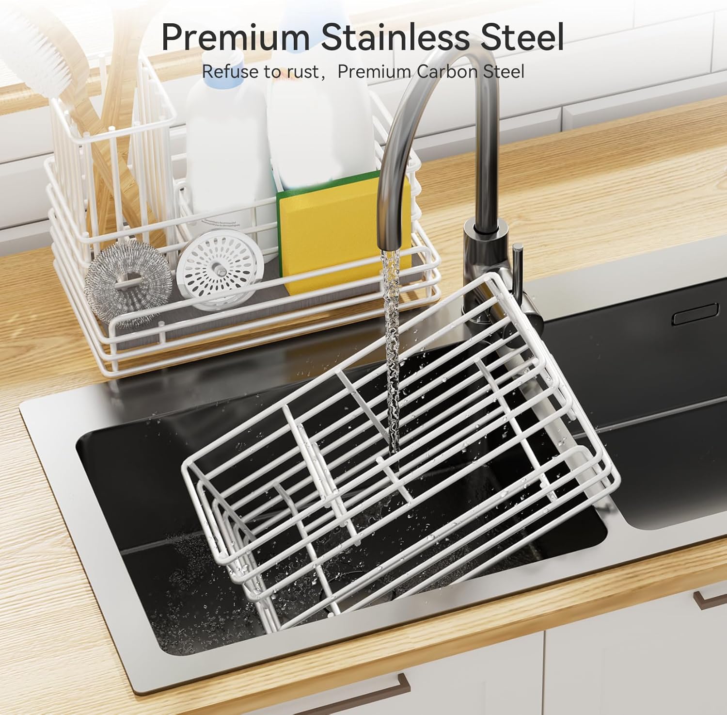 Yofidra Sponge Holder for Kitchen Sink Organizer Caddy: Sink Sponge with Instant Drying Stone