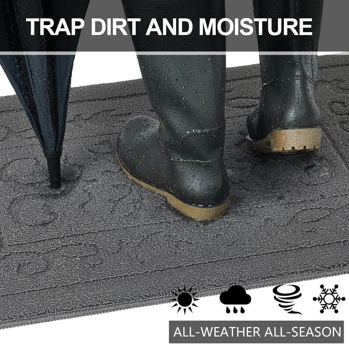 FONEYI Indoor Door Mat 32" x 40", Dirt Trapper Door Mats Non-Slip Entryway Rugs Washable, Absorbent