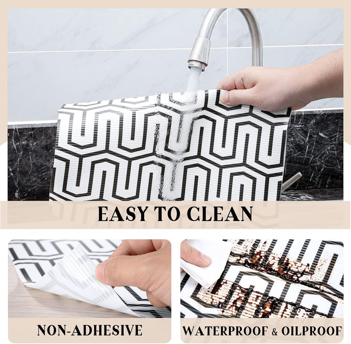 Glotoch Shelf Liner 17.5" x30 ft- Non Adhesive Refrigerator, Kitchen, Drawer Liners, Waterproof and