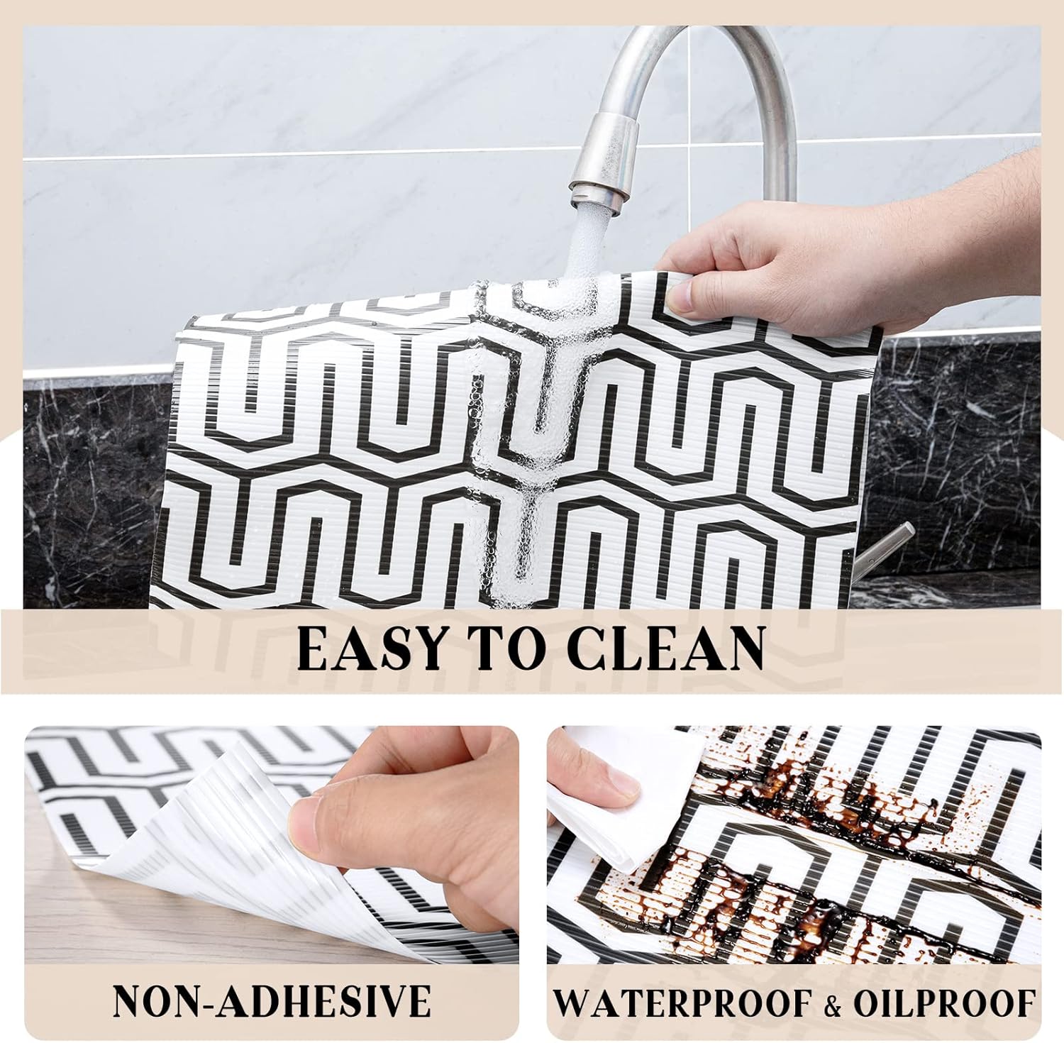Glotoch Shelf Liner 17.5" x30 ft- Non Adhesive Refrigerator, Kitchen, Drawer Liners, Waterproof and