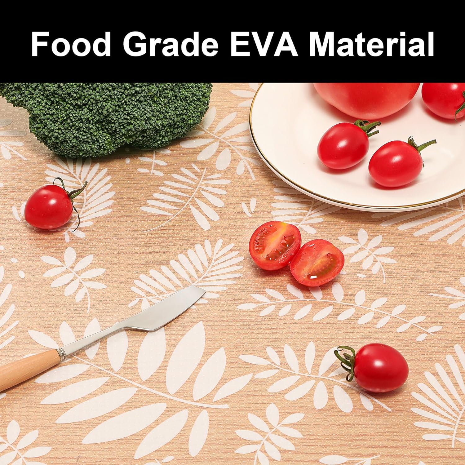 Cooyes Shelf Liners for Kitchen Cabinets Waterproof & Oil-Proof Kitchen Cupboard Mats Non-Slip