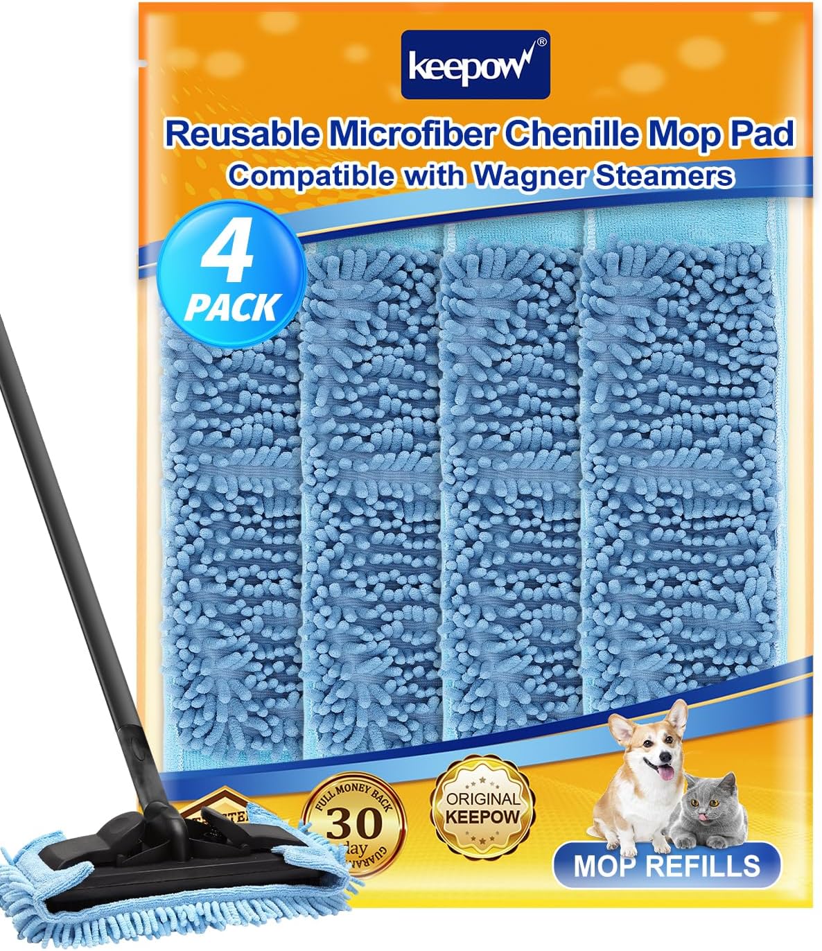 KEEPOW Microfiber Steam Mop Pad Compatible with Wagner Steamer 905e, 915e and 925e Microfiber Pads