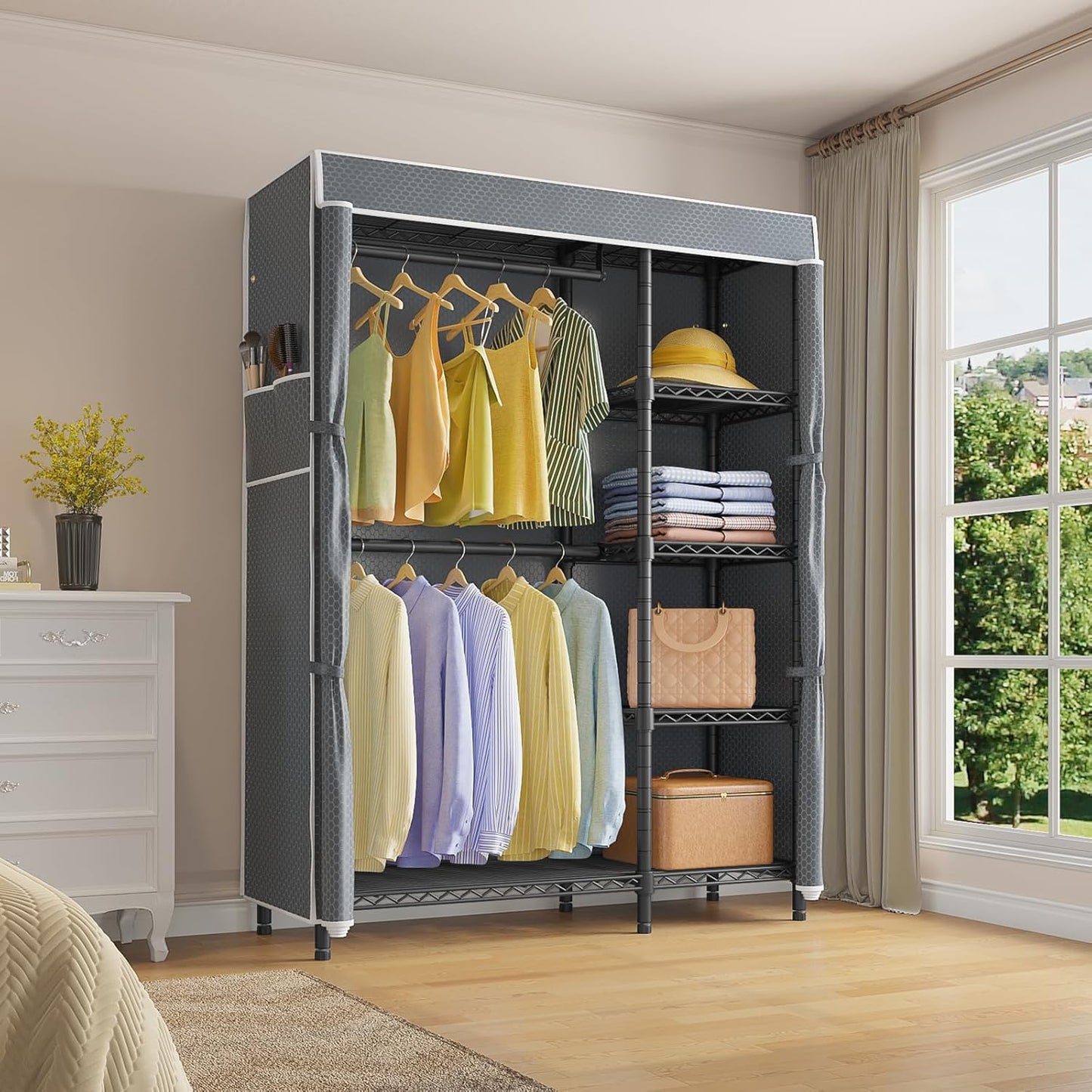 VIPEK V7C Garment Racks with Cover Portable Closets for Hanging Clothes, Heavy Duty Clothes Rack