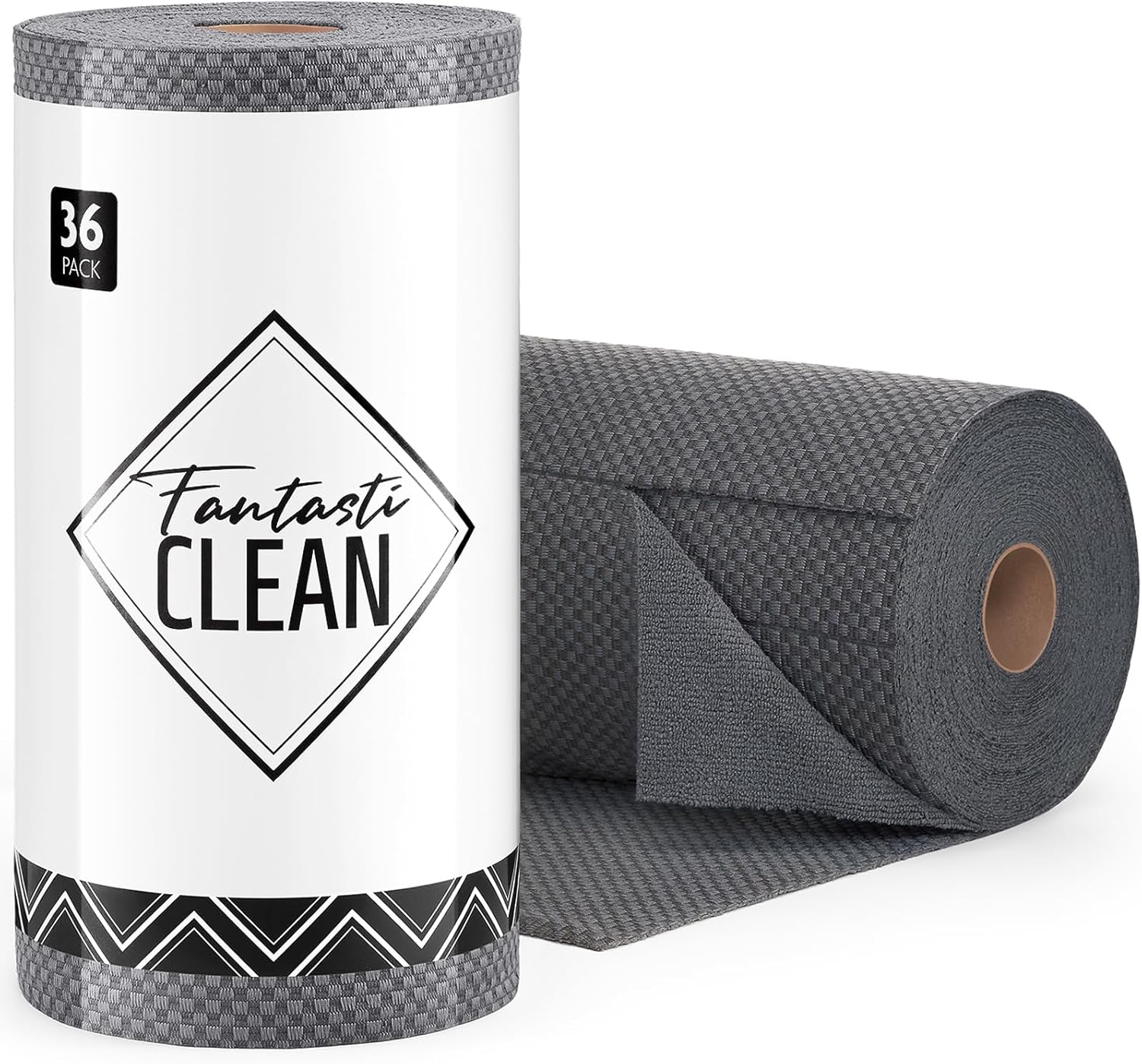 Fantasticlean Large Tear-Away Microfiber Cleaning Cloth Roll - 18'' by 12'', 36 Sheets, Thick Dish
