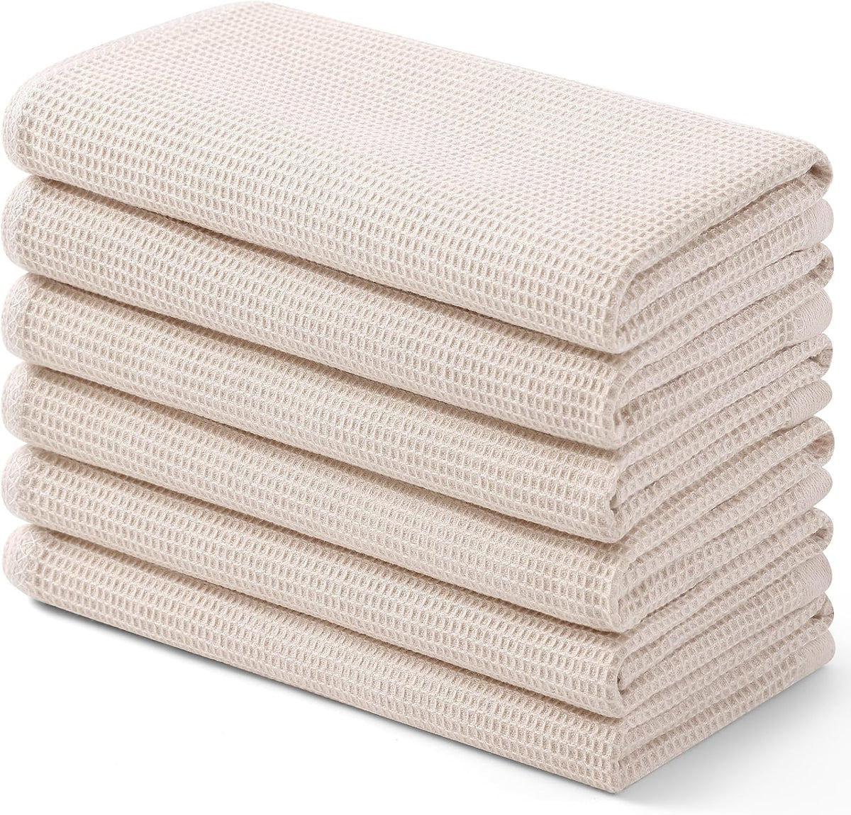 Homaxy 100% Cotton Waffle Weave Kitchen Towels - 6 Pack Soft and Absorbent Dish Towels - 16 x 26