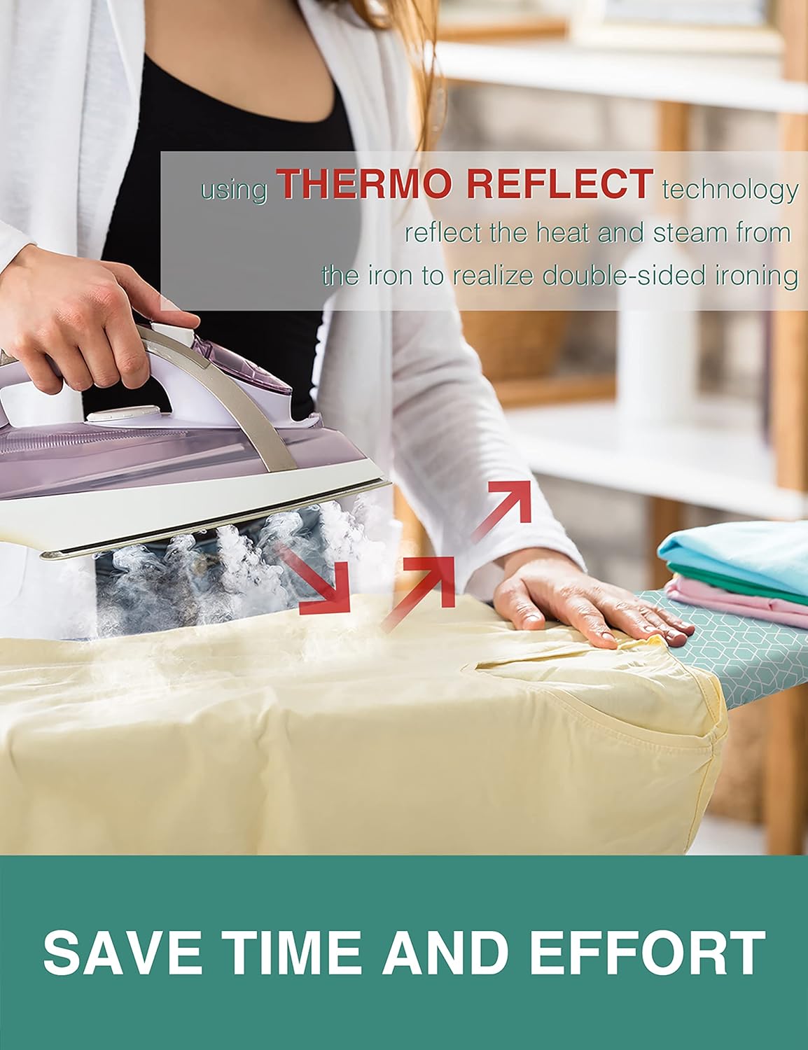 Extra Thick Ironing Board Cover and Pad,15x54 Reflective Silicone Ironing Board Cover Resist