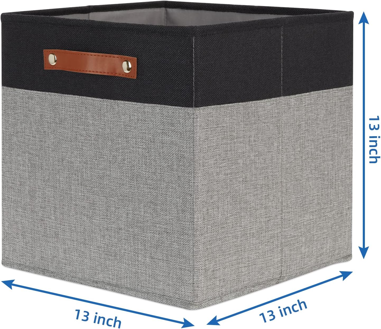Temary 13 x 13 Storage Cubes Foldable Storage Cubes 4 Pack Canvas Storage Bin for Home, Square
