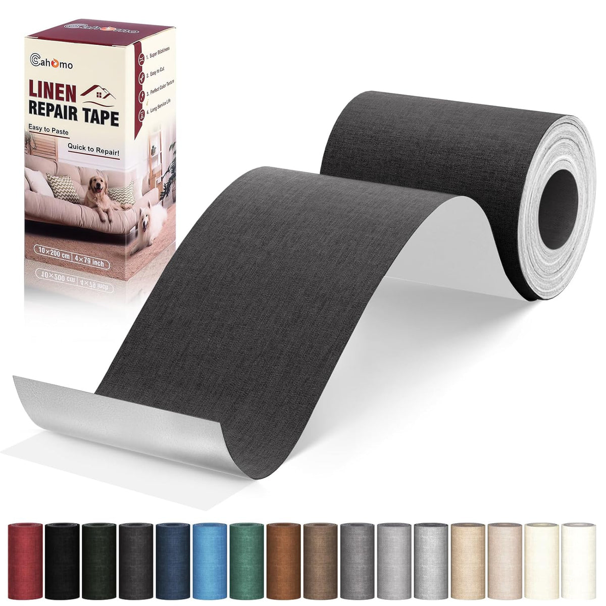 Linen Repair Tape 4x79 inch, Self Adhesive Fabric Patches, Linen Patch Tape Kit, Fabric Repair Tape