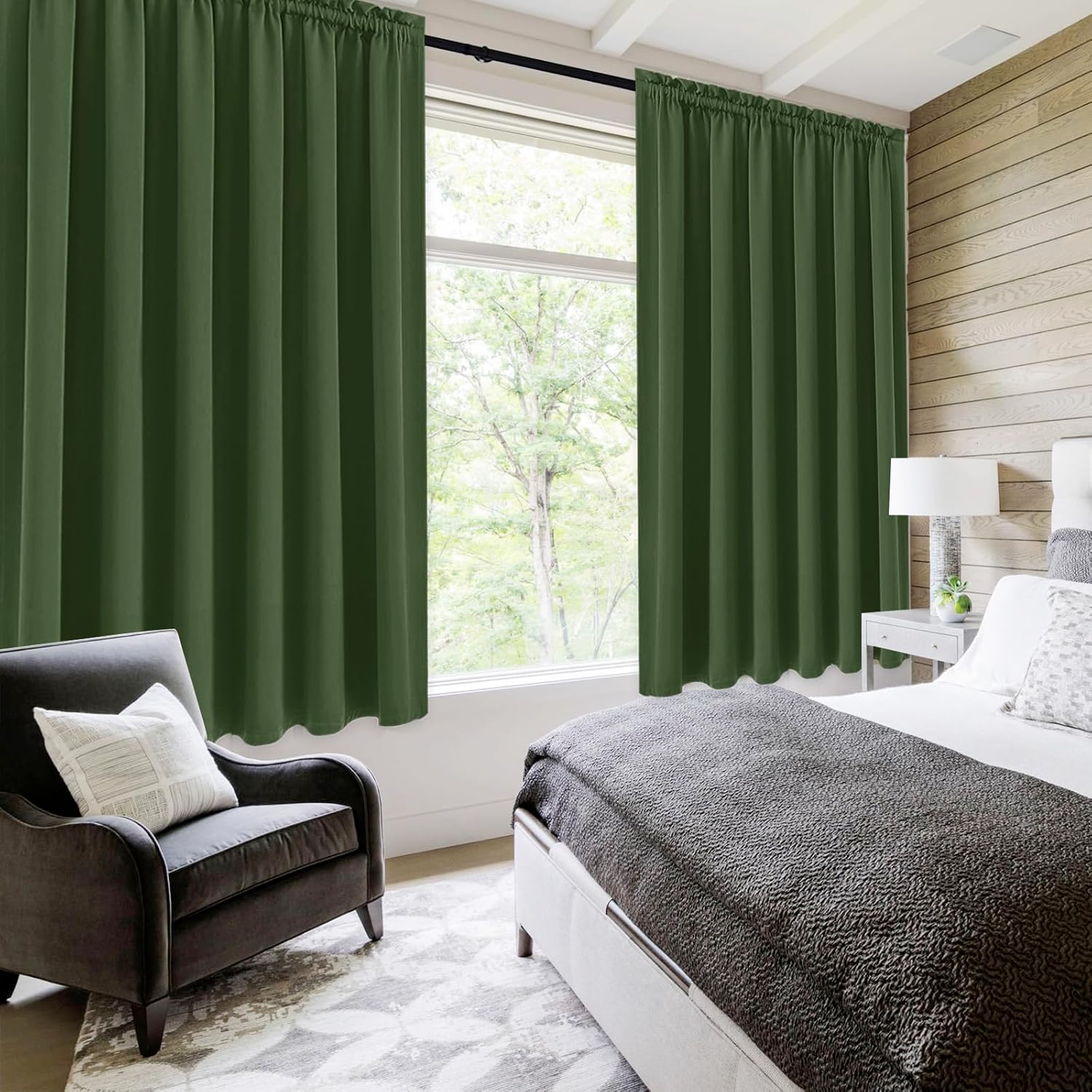 DWCN Blackout Curtains for Living Room Thermal Insulated, Energy Saving & Noise Reducing Bedroom