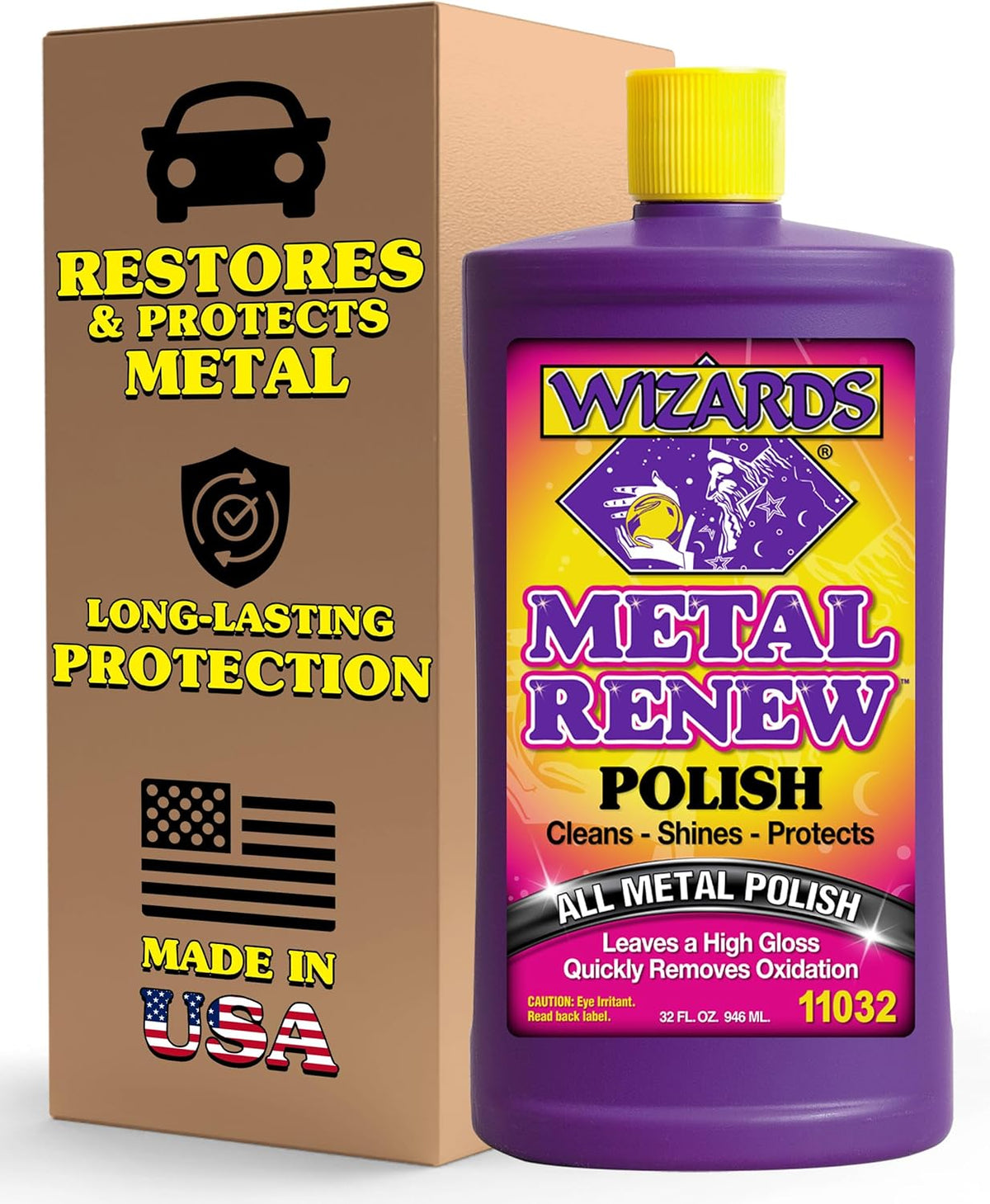 Wizards Metal Polish Cream Metal Renew - Cleans, Shines and Protects All Metals - Cream Fast-Cut