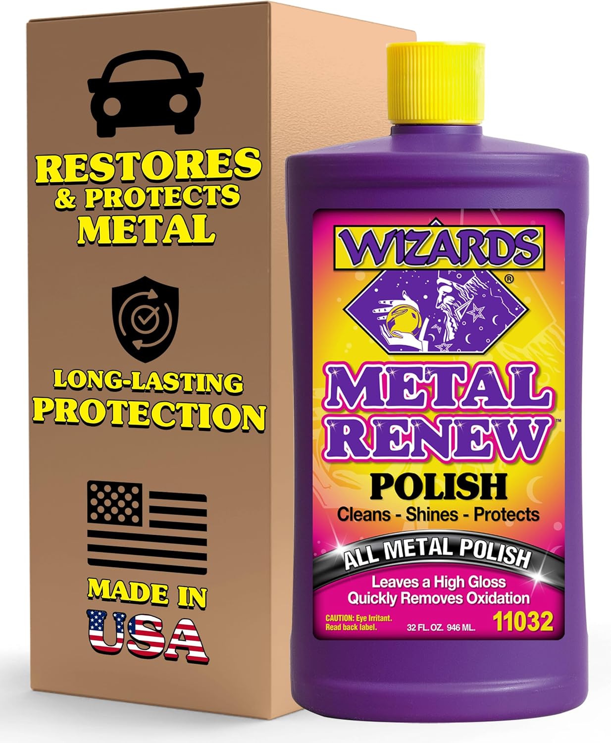 Wizards Metal Polish Cream Metal Renew - Cleans, Shines and Protects All Metals - Cream Fast-Cut