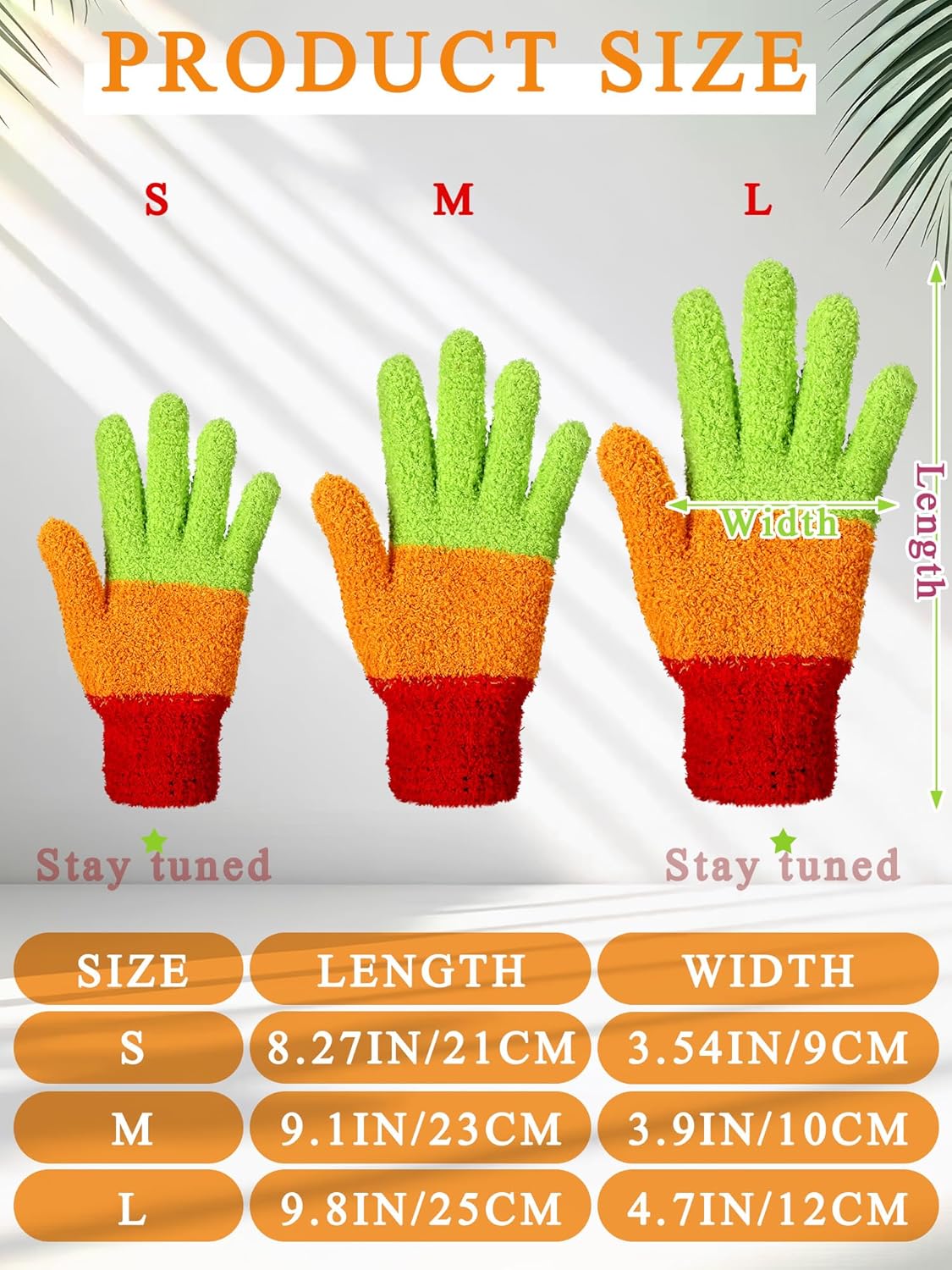 Patelai 3 Pairs Microfiber Plant Dusting Gloves Leaf Cleaning Gloves for Indoor Plants, Blinds